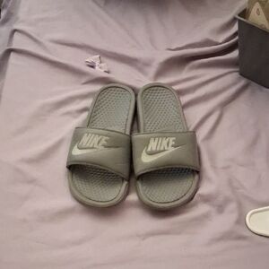 Nike Gray Slide Sandals